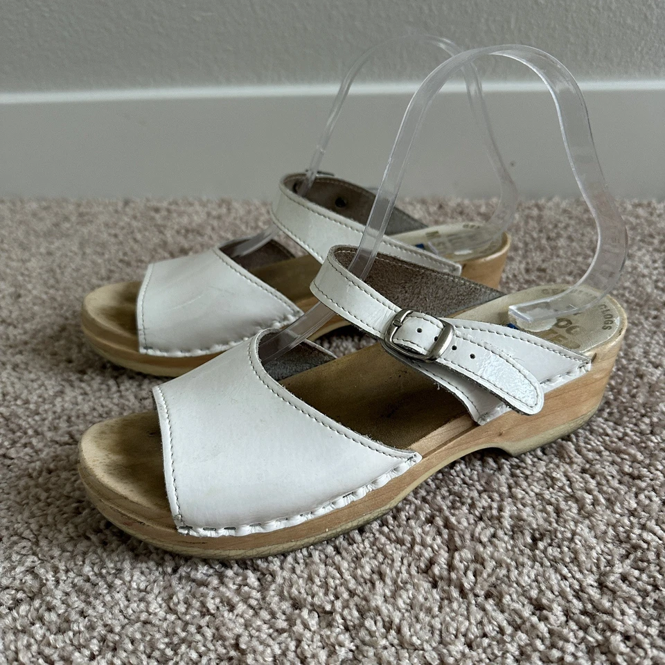 Zuecos Sven Master Zuecos Mujer EU 39 Blanco Charol Zapatos Madera Mary Jane Foto 3 de 4