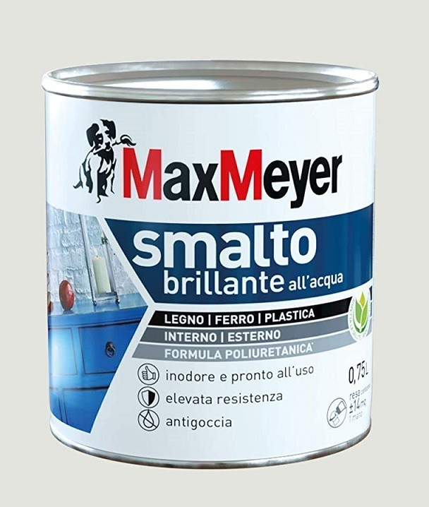 Smalto brillante a acqua colore bianco ghiaccio  0,75lt