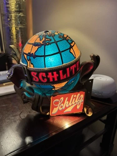 Vintage 1976 Schlitz Lighted Motion Globe Cash Register Back Bar Beer Sign