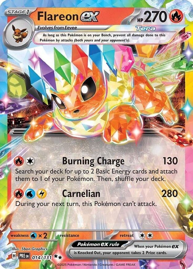 Pokemon Flareon ex (14/384) Prismatic Evolutions NM HOLO