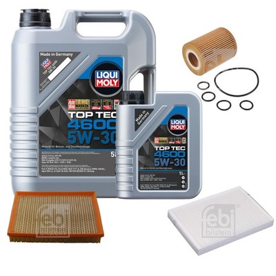 FEBI BILSTEIN Inspektionspaket 6L Liqui Moly Top Tec 4600 5W-30 für Opel Zafira
