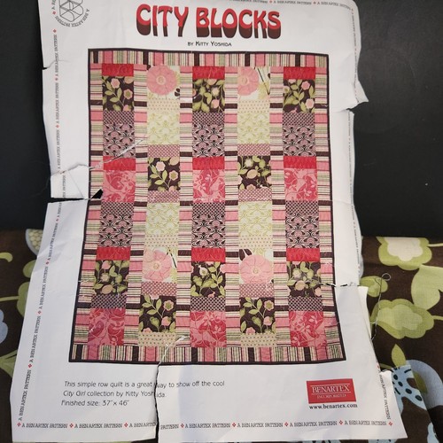 Benartex Pre Cut Quilt Top Fabric Kit City Blocks by Kitty Yoshida - Picture 17 of 17