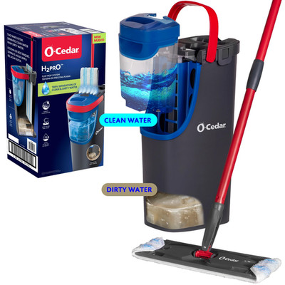 O-Cedar H2prO Flat Mop System | Quick Cleaning Tool | Clean with Clean Water