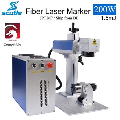 【AT DE】200W JPT M7 Mopa Fiber Laser Marking Machine Metal Cutting Fit Lightburn
