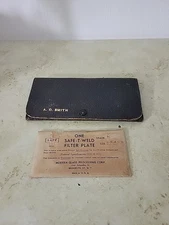 A.O. Smith Welding Institute Black Leather case Milwaukee WI 1950s-1960s Vintage