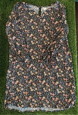 Old Navy Black Floral V-Neck Long Sleeve Short Dress Women's M