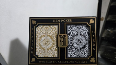 #ad KEM POKER CARDS BLACK AND GOLD $55.00