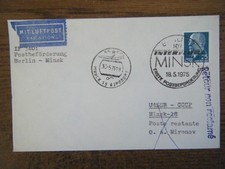 NRD Interflug Berlin-Mińsk 1975 1. Transport pocztowy - układanie lotu