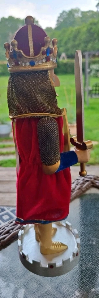 Cascanueces Village Knight in Shining Armor 15" Grande Verde Madera Dragón Cazador Foto 2 de 4