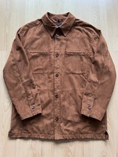 Paolo Negrato Uomo Herren Hemdjacke Wildlederoptik Braun Cognac Gr.52 L