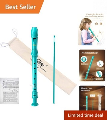 Beginner Soprano Recorder with Fingering Chart - Elegant Design and Accessories