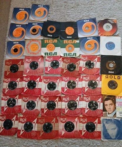 JOB LOT  38  X ELVIS PRESLEY 7" VINYL SINGLES RECORDS - ALL PICTURED