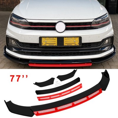 For VW Polo GTI Scirocco Gloss Front Bumper Lip Splitter Spoiler Lower Red Chin