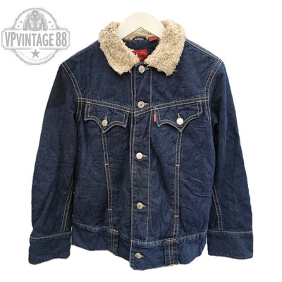 Vintage Levi s Herren Jeansjacke blau Denim Sherpa gefüttert Trucker