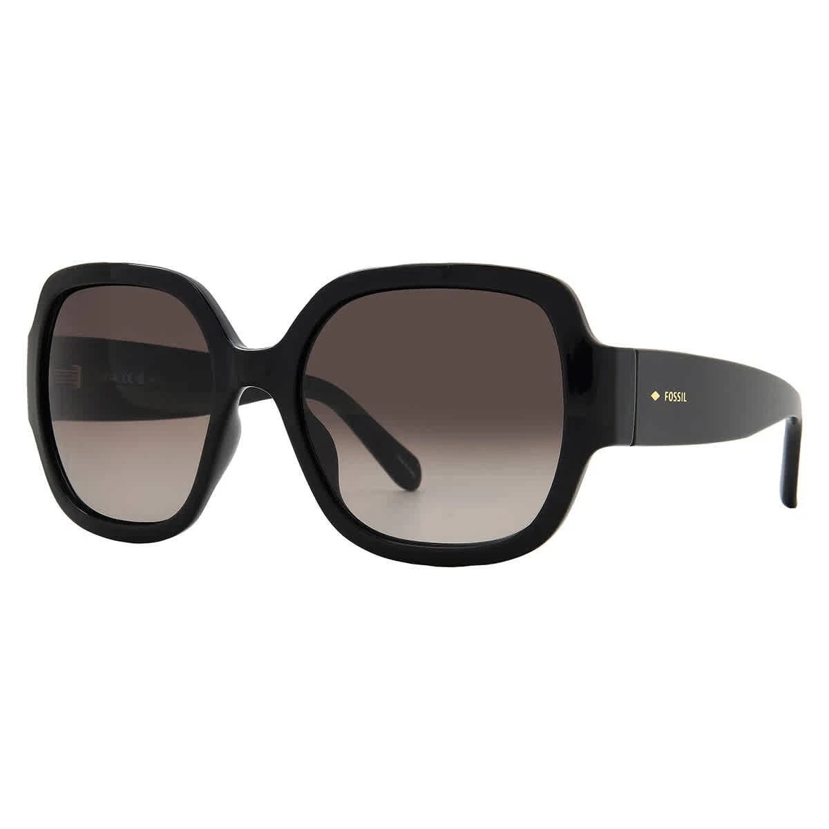 NWT FOSSIL Women\'s Square Sunglasses Black Plastic Frame Purple Gradient Lens Fossil Sunglasses FW111 53720 54-18-151 Black Rectangle  main image 2