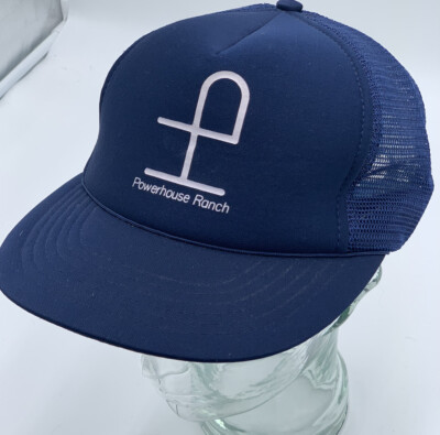 Powerhouse Ranch Designer Award Navy Blue Trucker Style Cap Hat Snapback  OSFA