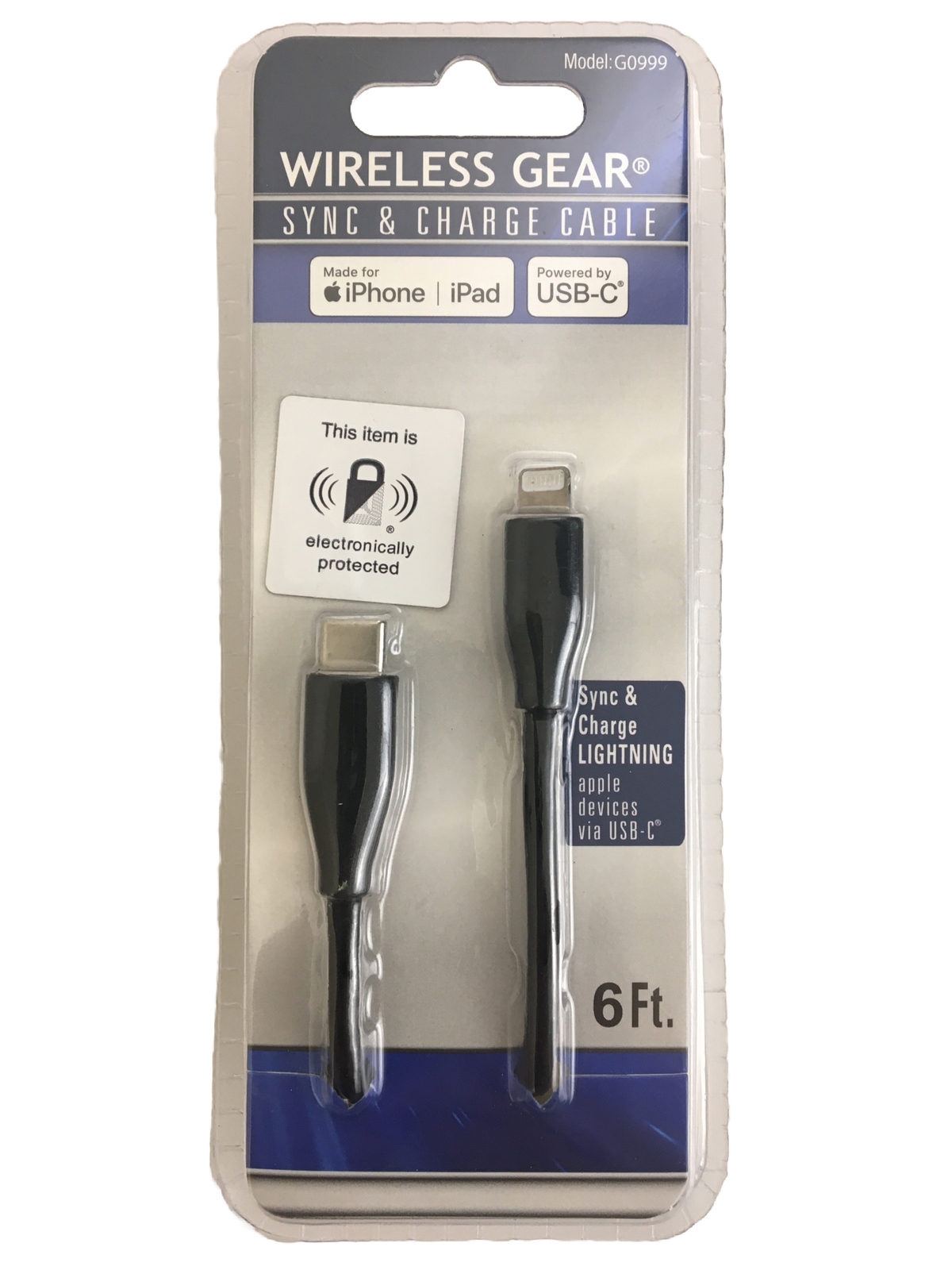 6ft Sinc & Charge Lightning To USB-C Cable For iphone ipad by Wireless Gear-image