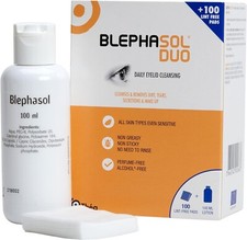 Thea Blephasol Duo Eyelid Hygiene 100ml Lotion 100 Pads Bundle for Blepharitis