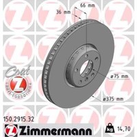 Zimmermann Bremsscheibe Ø374 BelüFtet Vorne Rechts FüR BMW 5Er Gran Turismo 7Er