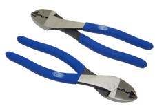 2pcs 8" Crimping Plier Wire Cutter Pliers Drop Forged Steel Comfort Grip Handle