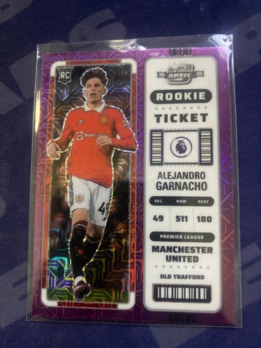 2022-23 Panini Chronicles Alejandro Garnacho Purple Mojo Rookie Ticket