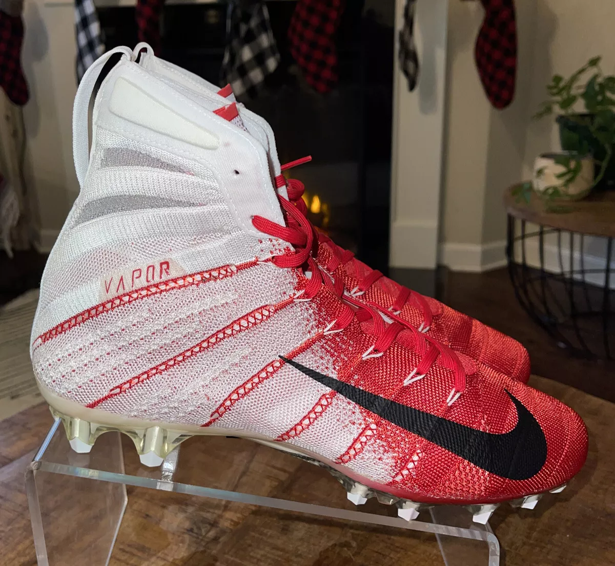 conectar isla éxito Nike Vapor Untouchable 3 Elite Flyknit Football Cleats Red White Men's Size  12.5 | eBay