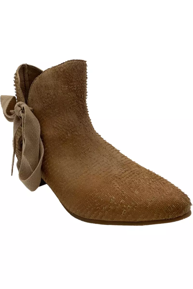Antelope Leather Side Tie Ankle Boots Linden Stone eBay