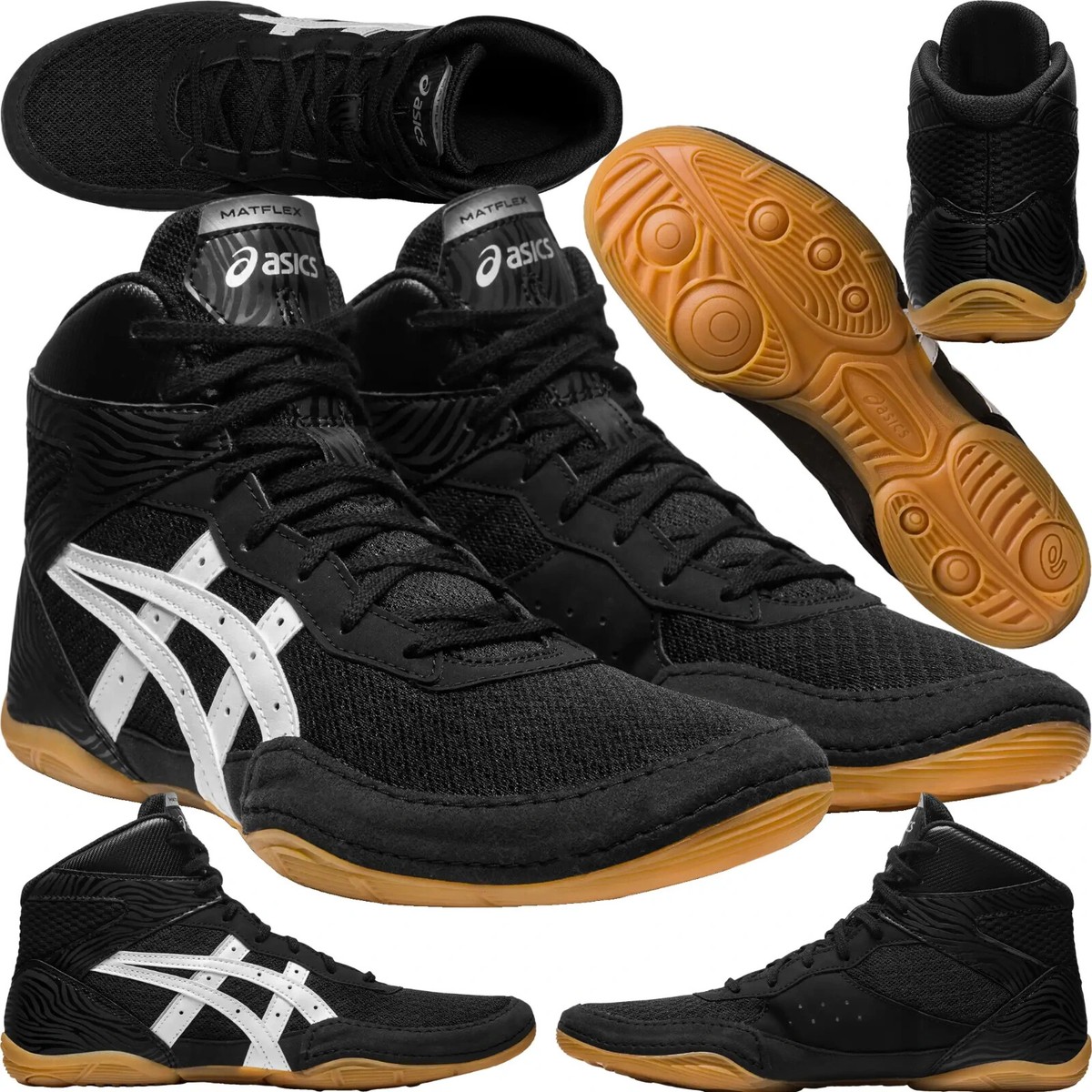 Asics Matflex Wrestling Shoes Mens 12.5 Black White Excellent Condition 1081A051 ASICS Matflex 5 Mens 12 Wrestling Shoes | Mercari main image 4