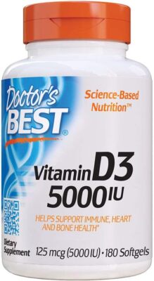 Vitamin D3 5000IU, Non-Gmo, Gluten & Soy Free, Regulates Immune Function, Suppor