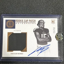2022 Panini Encased Football Rookie Cap Patch Auto Treylon Burks /50 (JE19)