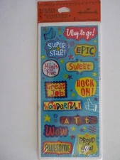 Hallmark Stickers POSITIVE REINFORCEMENT PHRASES (8) Sheets Sealed Package