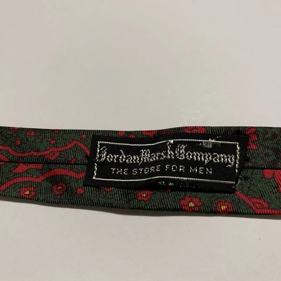 Jordan Marsh мужской винтажный узкий галстук пейсли 100% шелк классический - Изображение 3 из 4