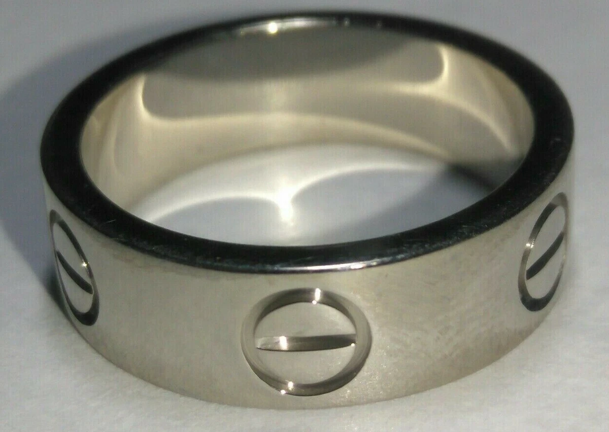 Bague Cartier Love or blanc massif 18 carats 5 6 mm 7 00 grammes taille 4 75