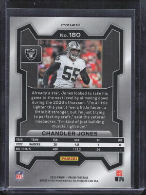 2023 Panini Prizm Prizms Orange Lazer #180 Chandler Jones | eBay