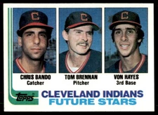 1982 Topps Indians Future Stars Bando / Brennan / Hayes RC #141