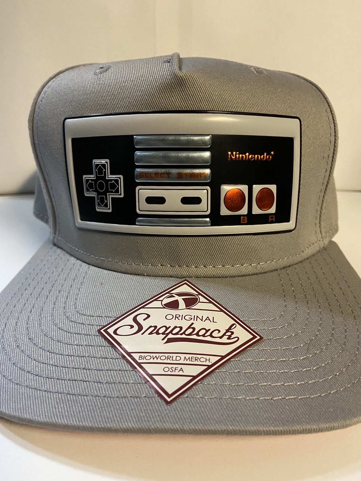 Nintendo Classic NES Controller Snapback Hat Gray… - image 2