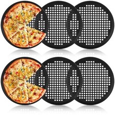 6 Pack 12 Inch Pizza Pan for Oven Round Pizza Pan with Holes Large Pizza Tray...
