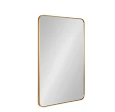 Kate and Laurel Zayda 23.58" W x 35.39" H Gold Rectangle Modern Framed Mirror