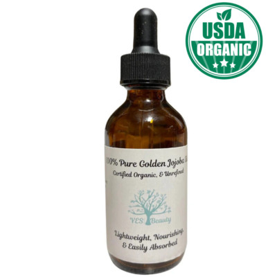 Jojoba Oil Golden Moisturizes Deep Certified Organic 100% Pure - Face-Hair-Body