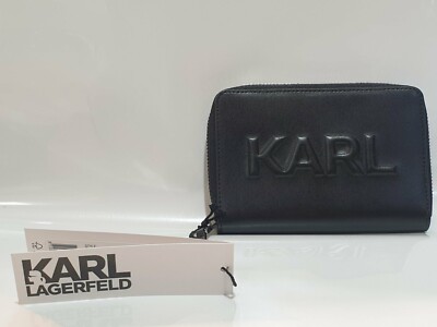 Karl Lagerfeld K/Karl Seven Emboss MD Zip Wallet Damen Geldbörse Schwarz