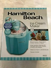 Hamilton Beach 68322 Ice Cream Maker, 1.5-Quart, Blue