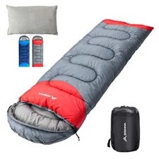 Sleeping Bag With Pillow 4 Season Backpacking Sleeping Bag Lightweight Waterproo
