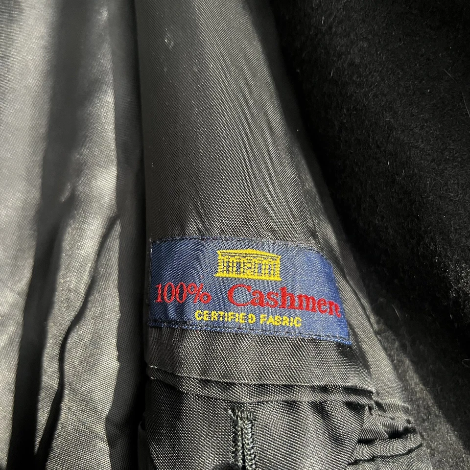 羊绒大衣长款黑色女式大码礼服大衣 A 字手工定制 — 第 3/4 张图片