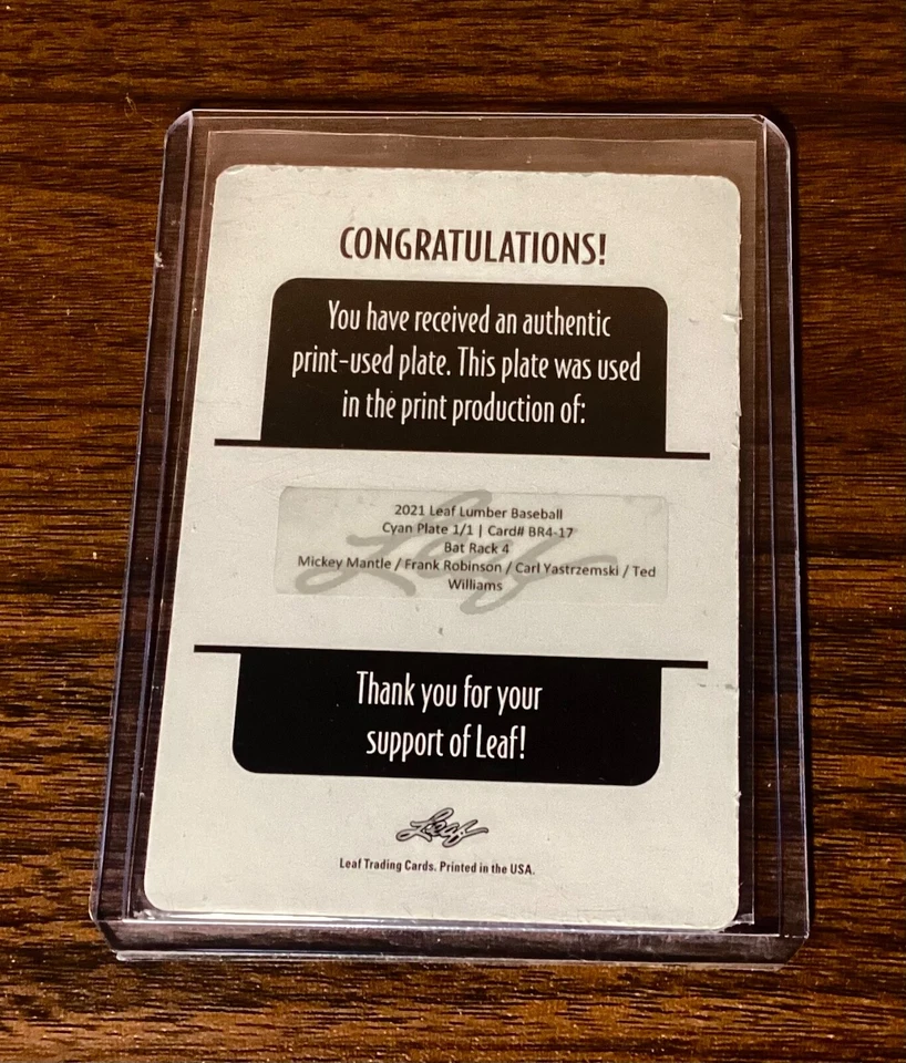 Juego de béisbol Mickey Mantle 1/1 2020 hoja 1 de 1 Ted Williams (solo 1) Yaz Quad Foto 4 de 4