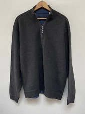 Tommy Bahama Mens Dark Gray 1/4 Zip Medium unreadable material tag