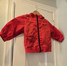 Toddler Boys Red Healthtex Wind Breaker Jacket Size 24 Months Hooded Full Zip