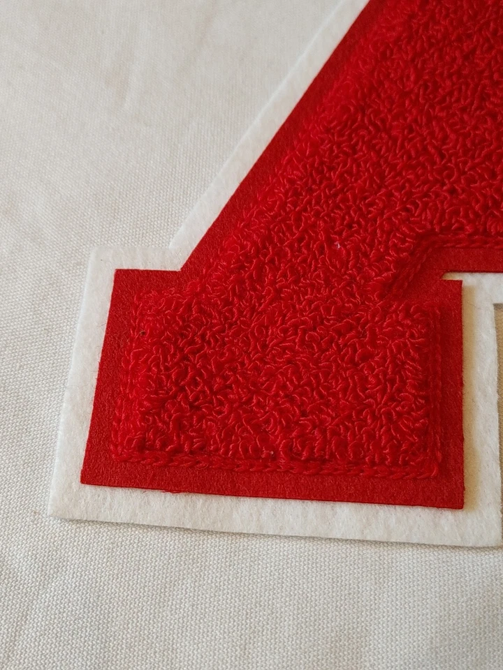 8" Letter A Stitch On Patch, Red/White. - Image 2 of 4