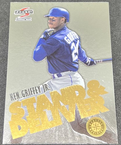 1997 Score - Stand & Deliver Ken Griffey Jr #5 Gold Silver Letters /225 ...