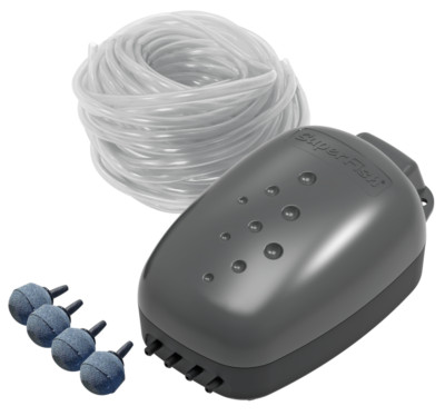 SuperFish Teich u.Aquarium Belüftungs-Set mit Schlauch,Luftstein Mini,1 und 2