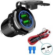 Nilight Dual USB Port QC 3.0 Fast Charging Hubs USB Charger Socket Power Outlet